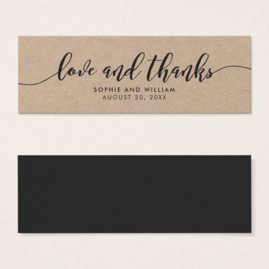 Rustic Kraft Relax Script Mariage Amour et Merci (Devant & derrière)
