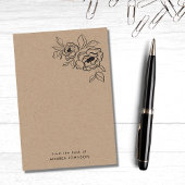 Rustic Kraft Roos Floral van het bureau van naam Post-it® Notes