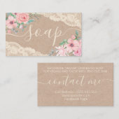 Rustic Kraft Roos Lace Handmade Soap Visitekaartje (Voorkant / Achterkant)