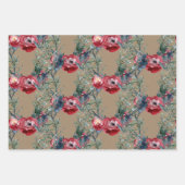 Rustic Kraft Rozen Pine & Spruce Greenery Trellis Inpakpapier Vel (Voorkant)
