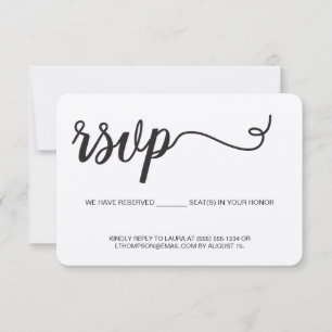 Rustic Kraft RSVP sans mailing Siège réservé