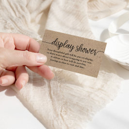 Rustic Kraft Script Display Shower Insert Kaart