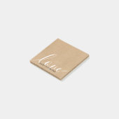 Rustic Kraft Script Liefde Gepersonaliseerde Naam Post-it® Notes (Schuin)
