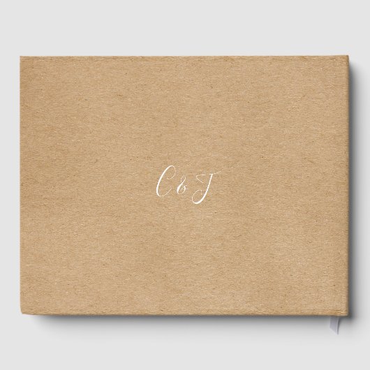 Rustic Kraft Signature Script Wedding Gastenboek (Achterkant)