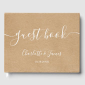 Rustic Kraft Signature Script Wedding Gastenboek (Voorkant)