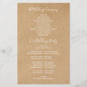 Rustic Kraft Signature Script Wedding Programme (Dos)