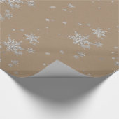 Rustic Kraft Silver Snowflakes, verpakt papier (Hoek)
