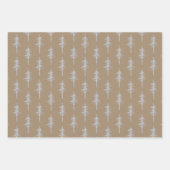 Rustic Kraft Silver Woodland Pine Tree Forest Inpakpapier Vel (Voorkant 2)