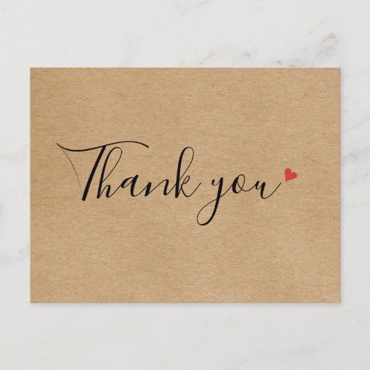 Rustic Kraft Simple Script Business Hartelijk dank Briefkaart (Voorkant)