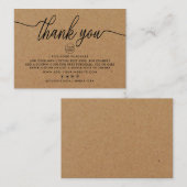 Rustic Kraft Simple Script Business Hartelijk dank Informatiekaartje (Voorkant / Achterkant)