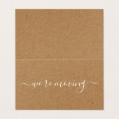Rustic Kraft Simple Script Change of Address Card Visitekaartjes (Buitenkant ongevouwen)