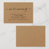 Rustic Kraft Simple Script Change of Address Informatiekaartje (Voorkant / Achterkant)