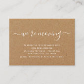 Rustic Kraft Simple Script Change of Address Informatiekaartje (Voorkant)