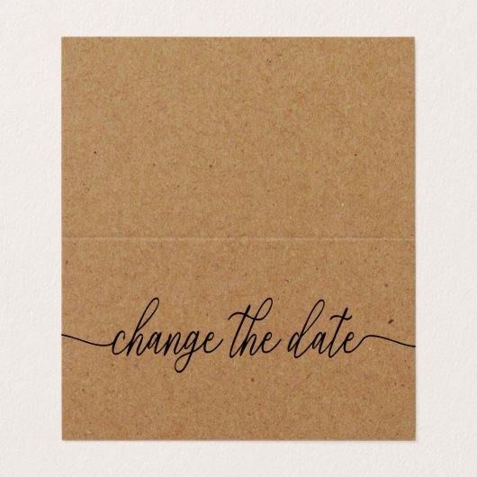 Rustic Kraft Simple Script Modifier La Carte Date (Extérieur déplié)