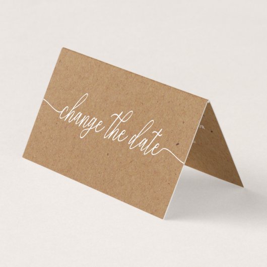 Rustic Kraft Simple Script Modifier La Carte Date (Devant)