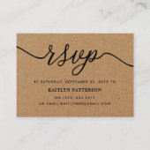 Rustic Kraft Simple Script RSVP Informatiekaartje (Voorkant)