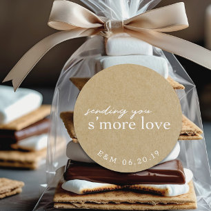 Rustic Kraft Smore Love Personalised Wedding Favor Ronde Sticker
