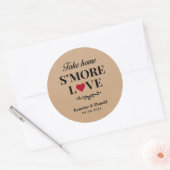 Rustic Kraft S'more Love Wedding Ronde Sticker (Envelop)