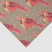 Rustic Kraft Snowy Kerstrode kardinaal vogel Tissuepapier (Detail)