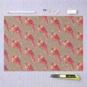Rustic Kraft Snowy Kerstrode kardinaal vogel Tissuepapier (Craft)