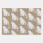 Rustic Kraft Snowy Winter Arctic Animals Matte Inpakpapier Vel (Voorkant)