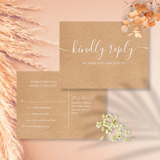 Rustic Kraft Song Request RSVP Briefkaart