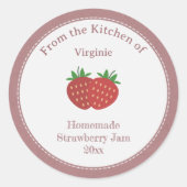Rustic & Kraft Strawberry Jam Label Sticker (Voorkant)