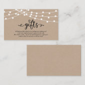 Rustic kraft string light, A note on gifts Informatiekaartje (Voorkant / Achterkant)
