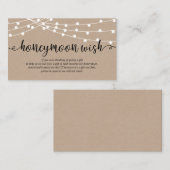 Rustic kraft string light, Wedding Honeymoon Wish Informatiekaartje (Voorkant / Achterkant)