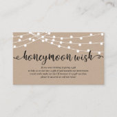 Rustic kraft string light, Wedding Honeymoon Wish Informatiekaartje (Voorkant)
