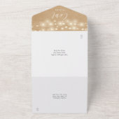 Rustic Kraft String Lights Mason Jars Wedding All In One Uitnodiging (Buitenkant)