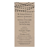 Rustic Kraft String Lights Trouwprogramma Reclamekaart (Voorkant)