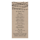 Rustic Kraft String Lights Trouwprogramma Reclamekaart (Achterkant)
