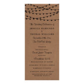 Rustic Kraft String Lights Trouwprogramma Reclamekaart (Voorkant)