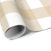 Rustic Kraft Tan en White Buffalo Pset Kerstmis Cadeaupapier (Rol Hoek)
