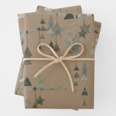 Rustic Kraft Tree Branch kerstversieringen Inpakpapier Vel (In situ)