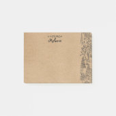 Rustic Kraft Trees Illustratie Gepersonaliseerd Post-it® Notes (Voorkant)