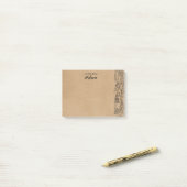 Rustic Kraft Trees Illustratie Gepersonaliseerd Post-it® Notes (Op bureau)