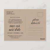 Rustic Kraft,, Uitnodiging Trouwdag Uitgesteld (Achterkant)