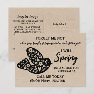 Rustic Kraft Vastgoed Lente Referral Farming Briefkaart