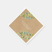 Rustic Kraft Verse Groene Gebladerte Servet (Hoek)