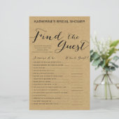 Rustic Kraft Vrijgezellenfeest Game PRINED (Staand voorkant)