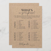 Rustic Kraft Vrijgezellenfeest wat in je tas zit (Voorkant / Achterkant)