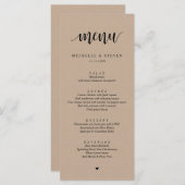 Rustic Kraft Wedding Elopement Menu (Voorkant / Achterkant)