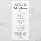 Rustic Kraft Wedding Programme (Devant)