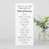 Rustic Kraft Wedding Programme (Debout devant)