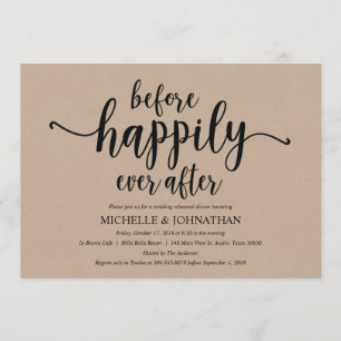 Rustic Kraft Wedding Rehearsal Dinner Invites Kaart
