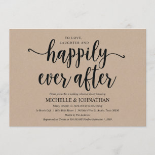 Rustic Kraft Wedding Rehearsal Dinner Invites Kaart