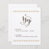 Rustic Kraft Wedding RSVP Kaarten (Voorkant / Achterkant)