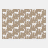 Rustic Kraft White Baby Doe rendieren Snowflakes Inpakpapier Vel (Voorkant)